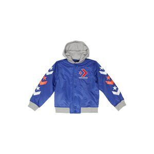 Converse Kids Boys Star Chevron Hooded Bomber (Little Kids) Blue 6 Little Kid